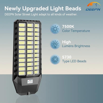 🔥Hot Sale $38🔥DEEPN 9000W IP67 Super Bright Solar Street Lights