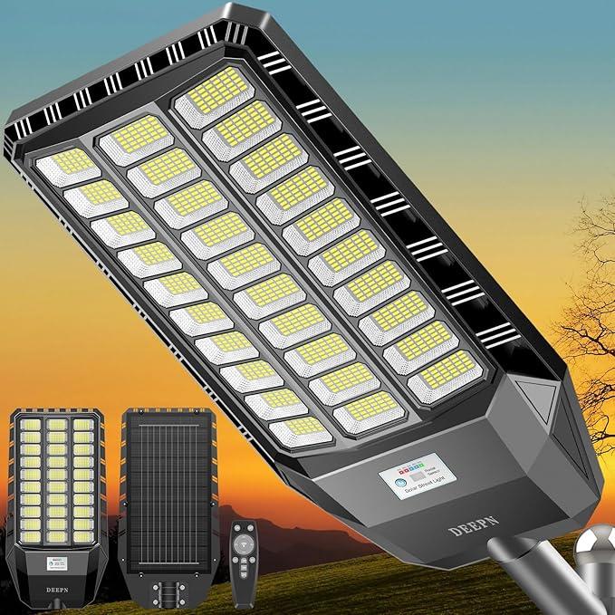 🔥Hot Sale $38🔥DEEPN 9000W IP67 Super Bright Solar Street Lights
